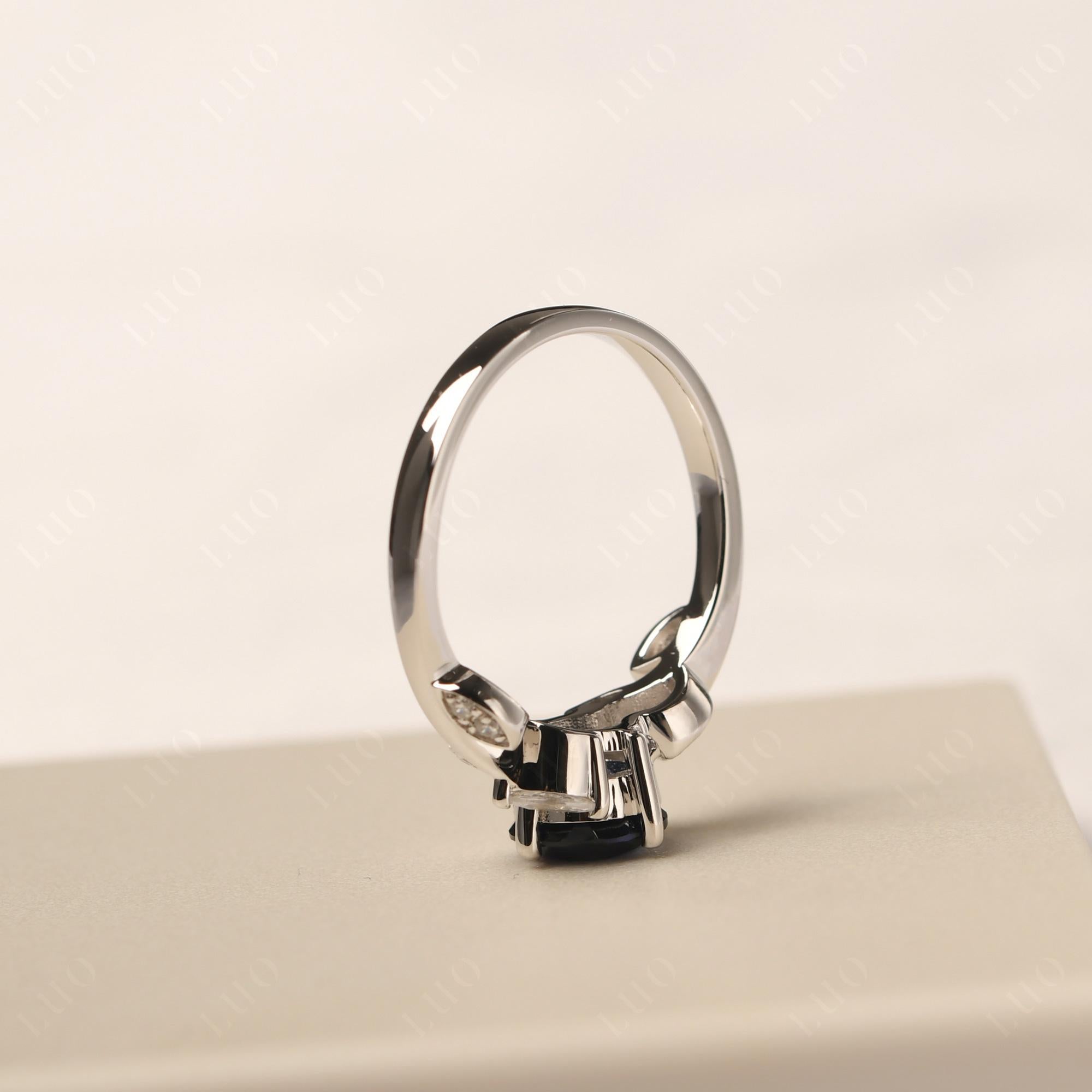 Vine Leaf Sapphire Engagement Ring - LUO Jewelry