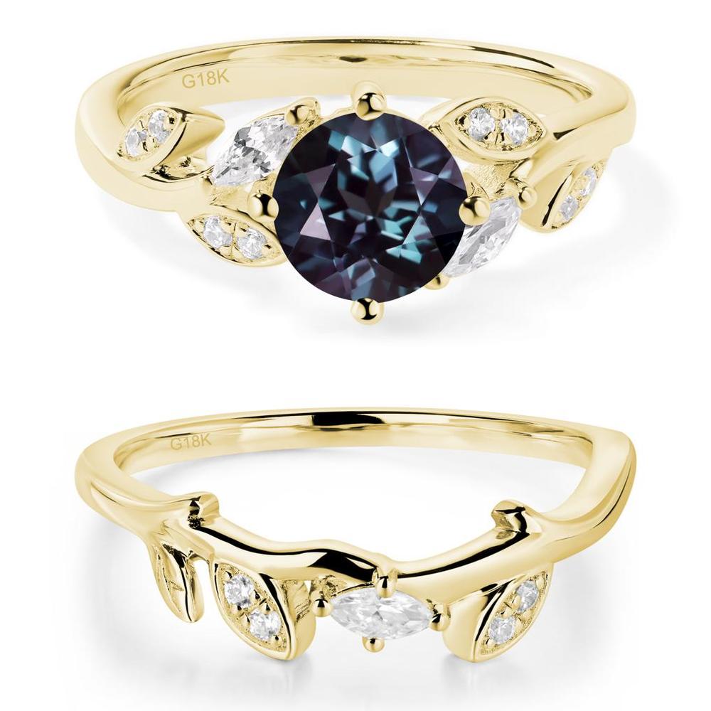 Vine Leaf Alexandrite Engagement Ring - LUO Jewelry #metal_xxxxx