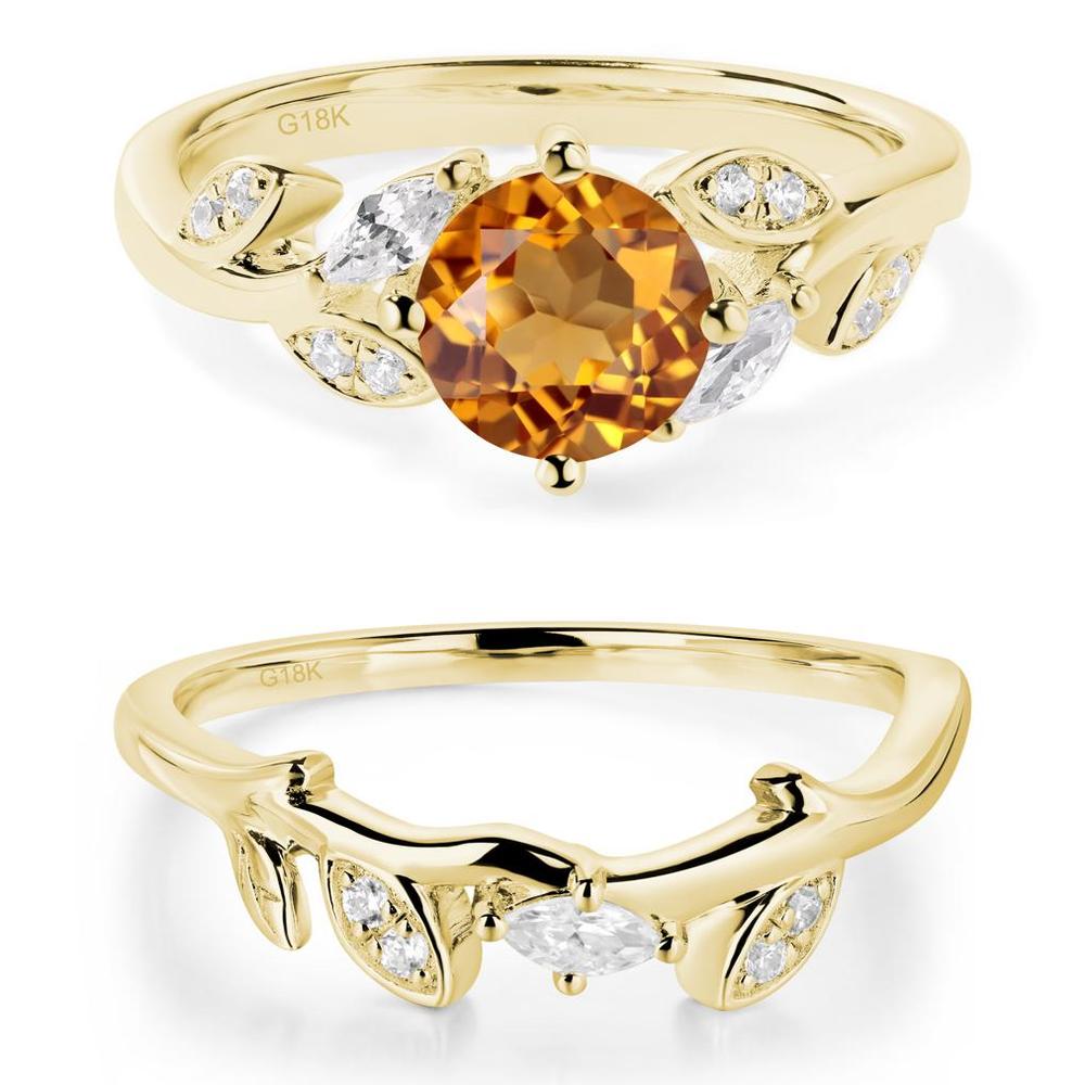Vine Leaf Citrine Engagement Ring - LUO Jewelry #metal_xxxxx
