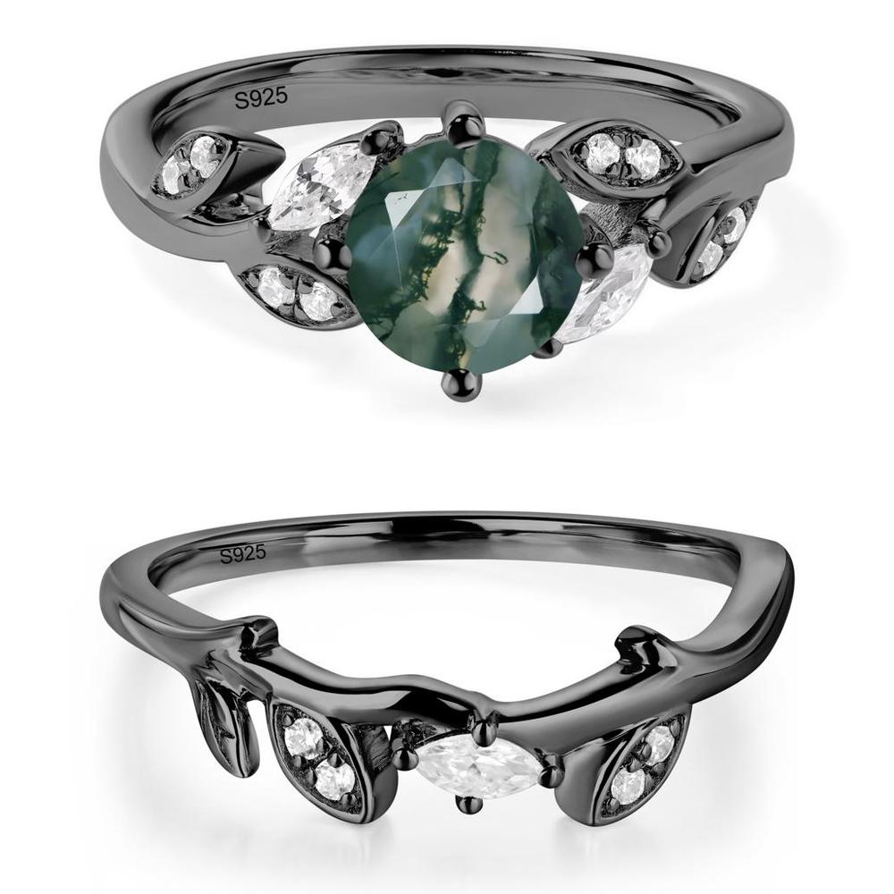 Vine Leaf Moss Agate Engagement Ring - LUO Jewelry #metal_xxxxx