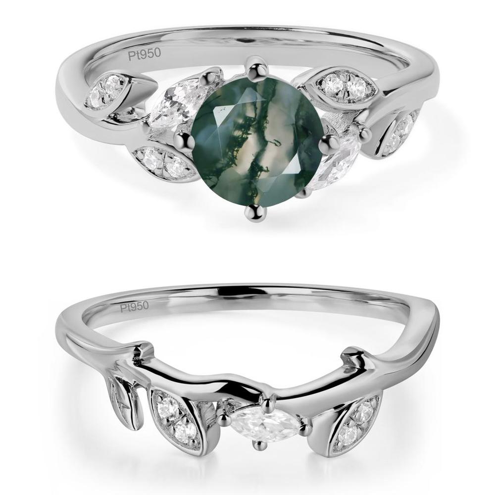 Vine Leaf Moss Agate Engagement Ring - LUO Jewelry #metal_xxxxx