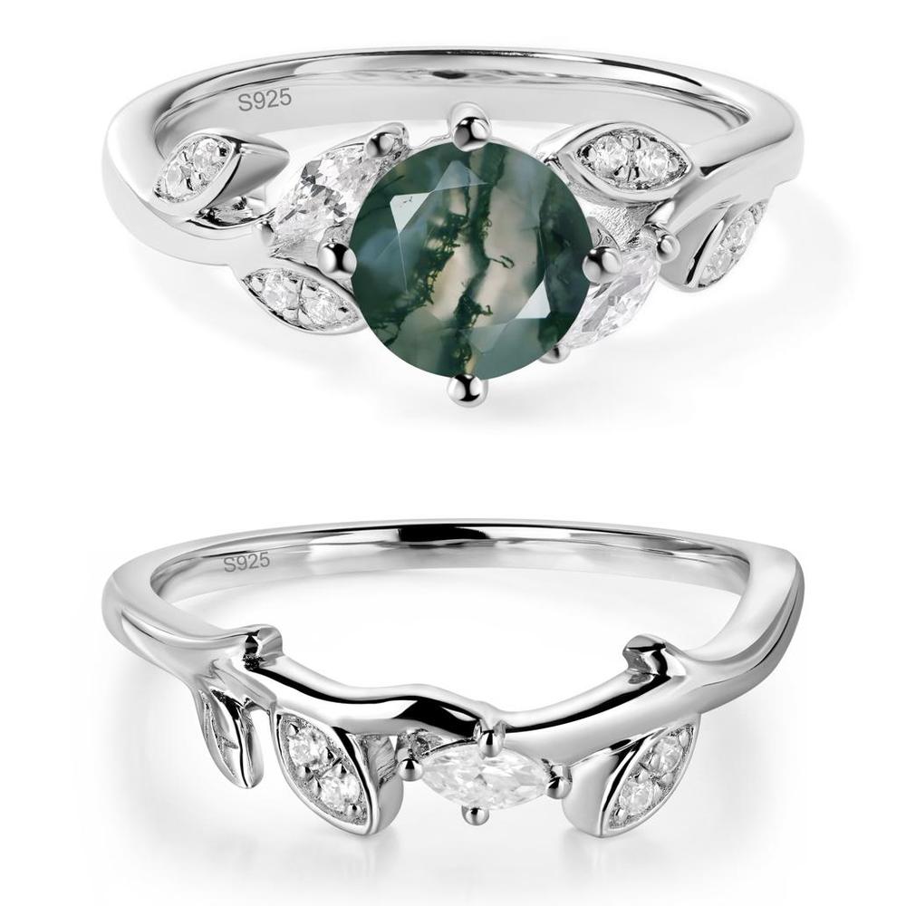 Vine Leaf Moss Agate Engagement Ring - LUO Jewelry #metal_xxxxx