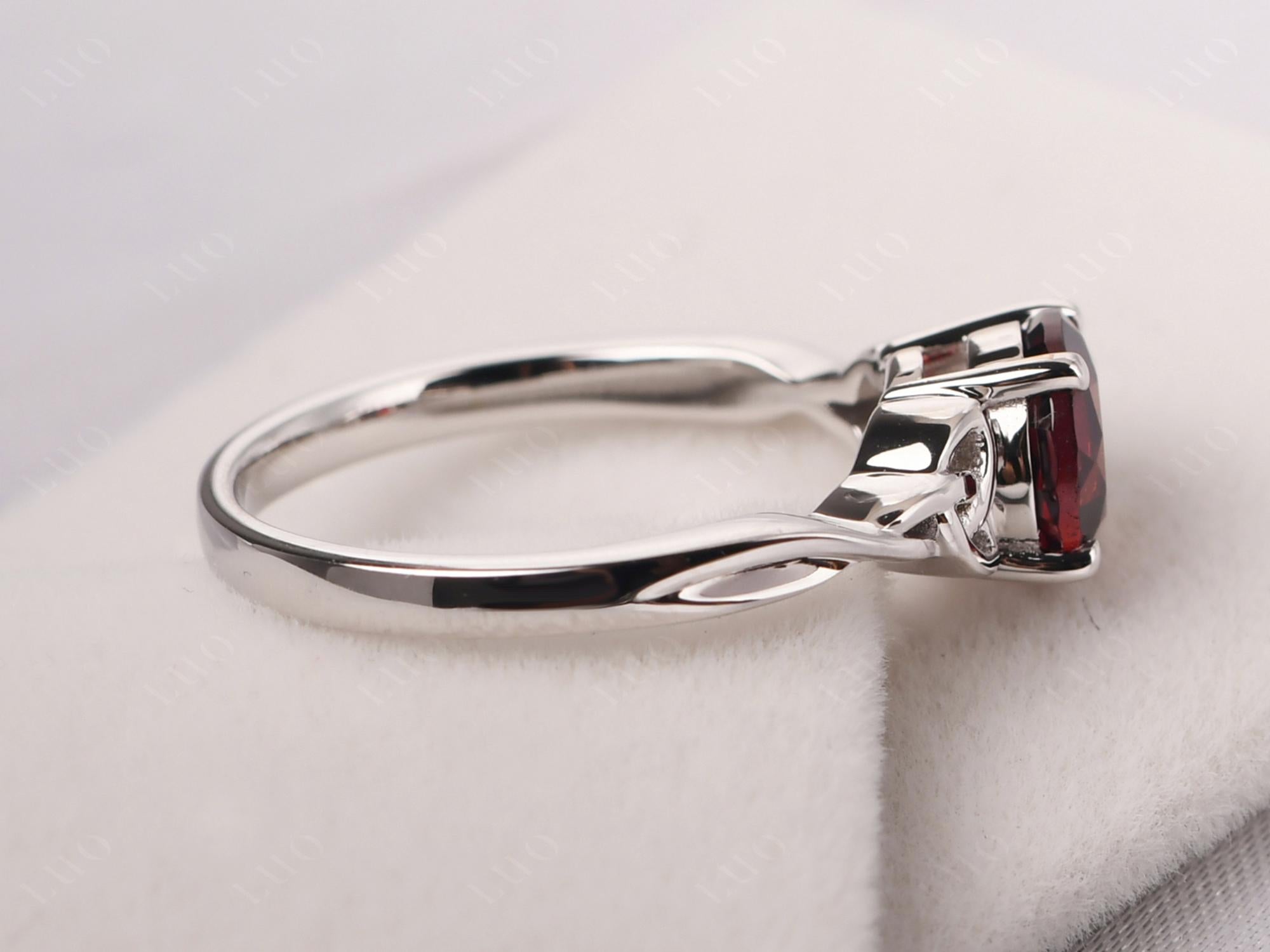 Round Cut Garnet Celtic Ring - LUO Jewelry