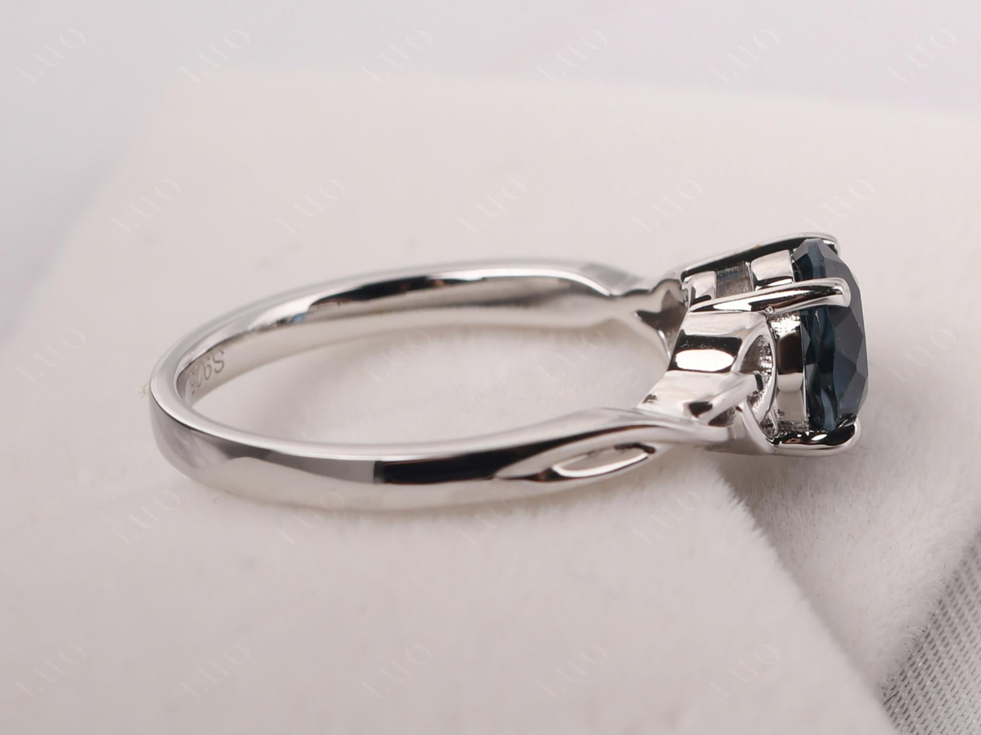 Round Cut London Blue Topaz Celtic Ring - LUO Jewelry