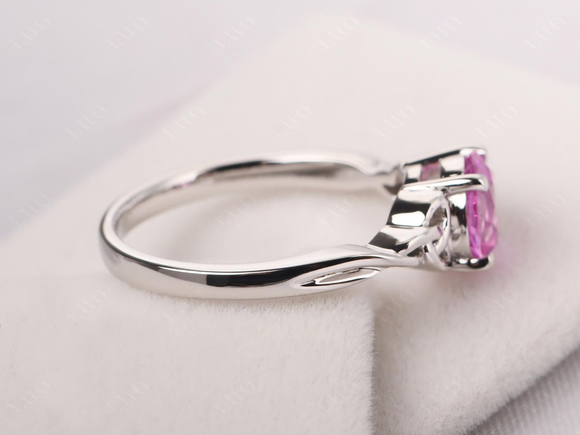 Round Cut Pink Sapphire Celtic Ring - LUO Jewelry