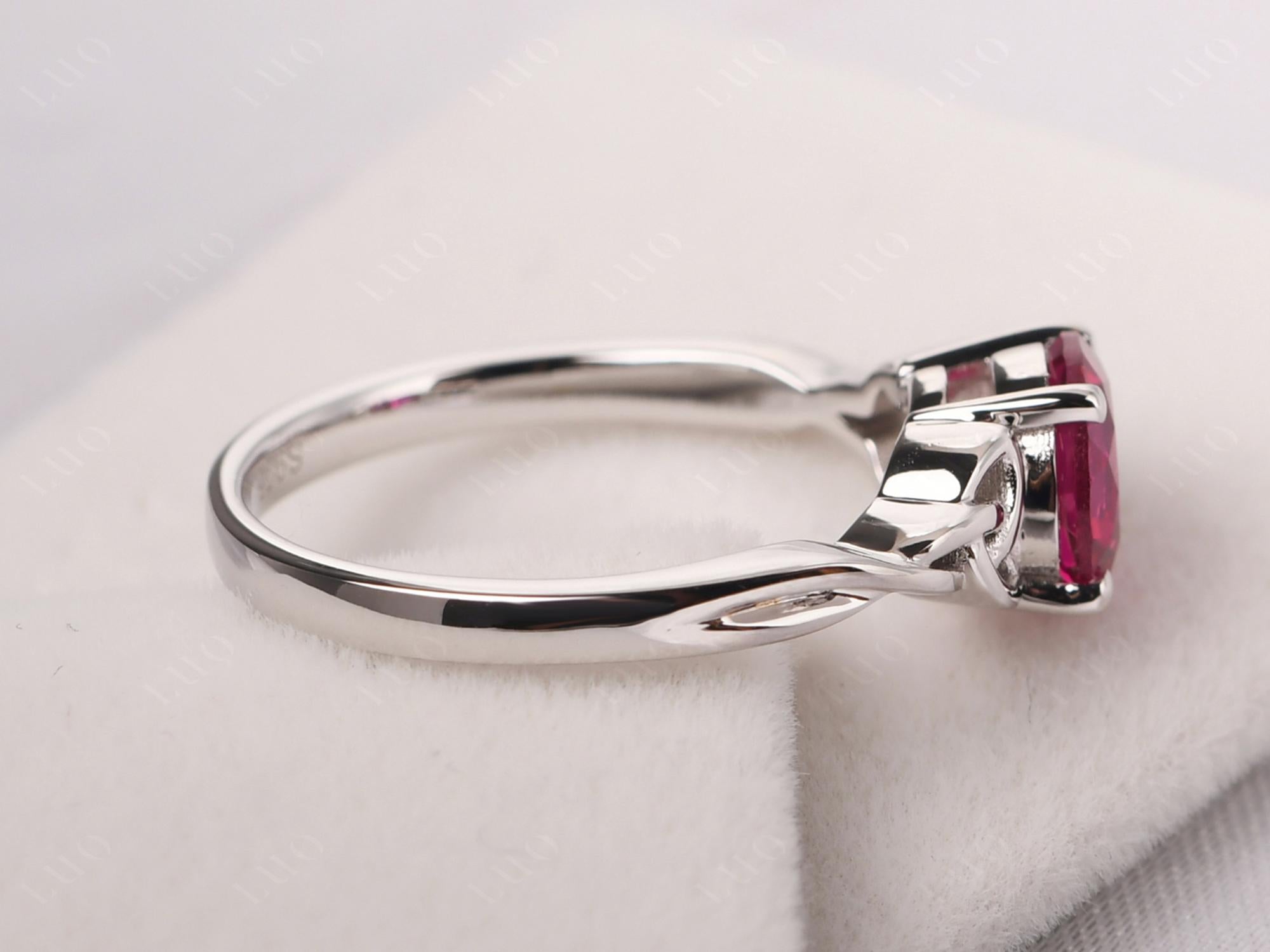 Round Cut Ruby Celtic Ring - LUO Jewelry