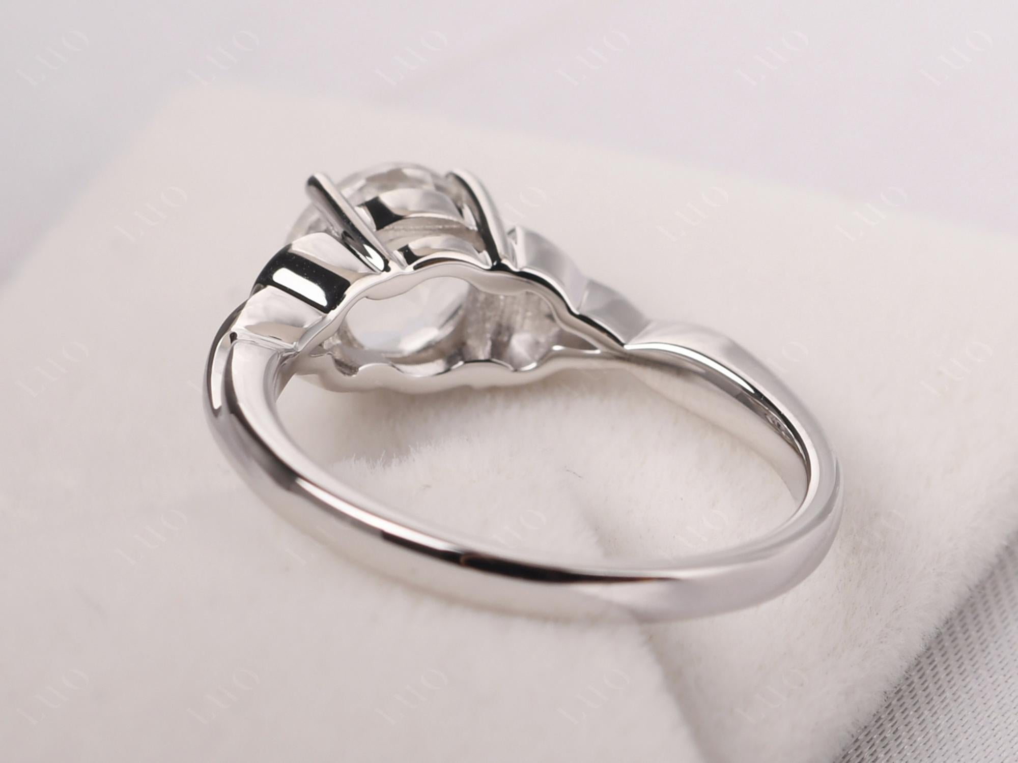 Round Cut White Topaz Celtic Ring - LUO Jewelry