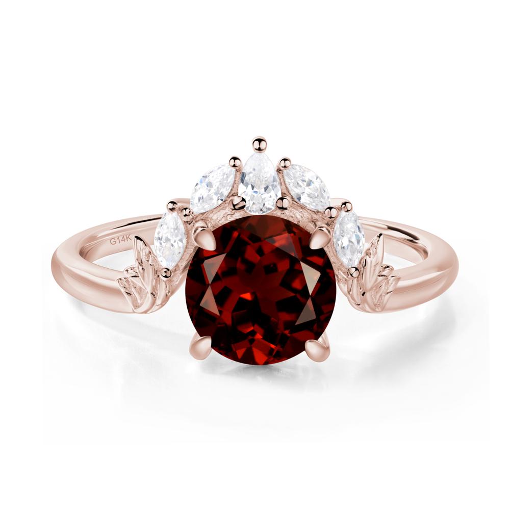 Garnet Ring with Marquise Side Stone - LUO Jewelry #metal_14k rose gold