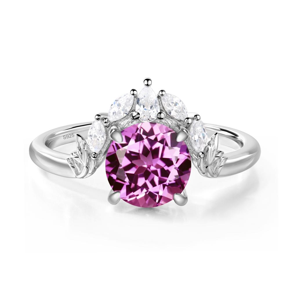 Pink Sapphire Ring with Marquise Side Stone - LUO Jewelry #metal_sterling silver