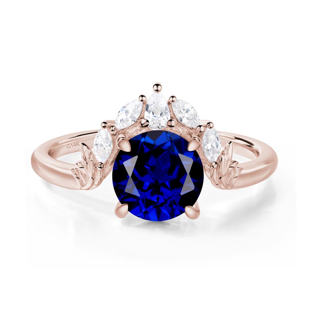 Sapphire Ring with Marquise Side Stone - LUO Jewelry #metal_14k rose gold