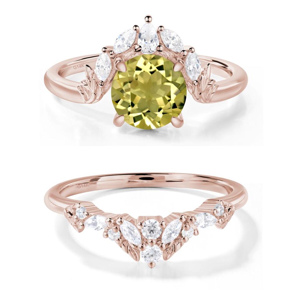 Lemon Quartz Ring with Marquise Side Stone - LUO Jewelry #metal_xxxxx