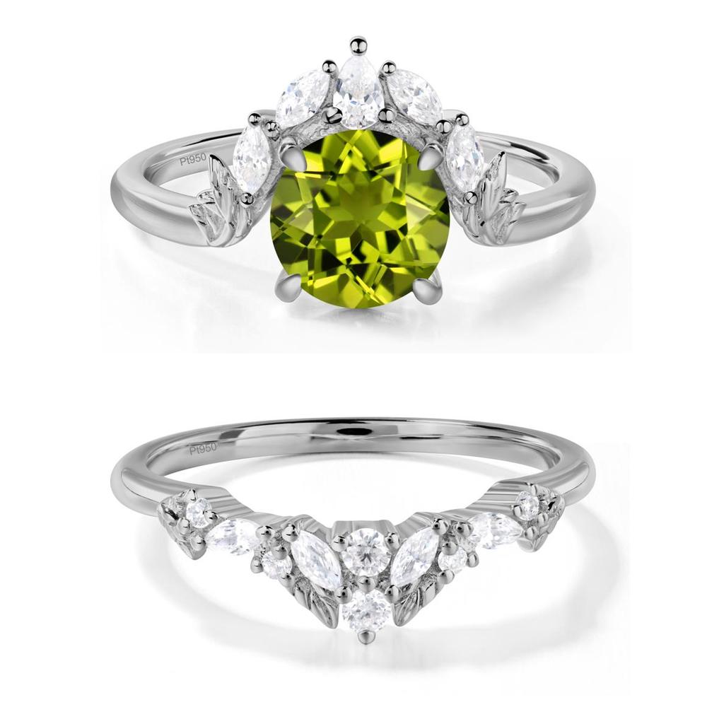 Peridot Ring with Marquise Side Stone - LUO Jewelry #metal_xxxxx