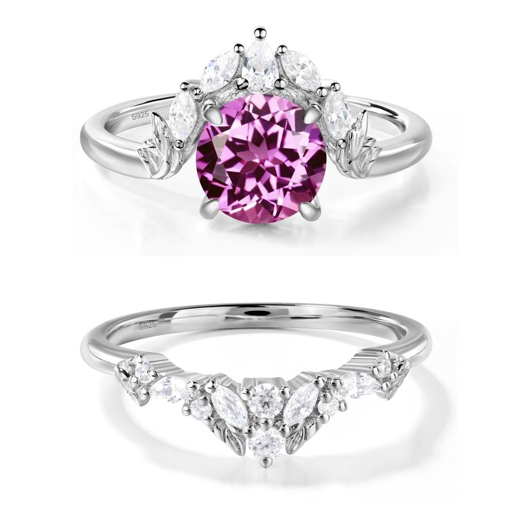 Pink Sapphire Ring with Marquise Side Stone - LUO Jewelry #metal_xxxxx