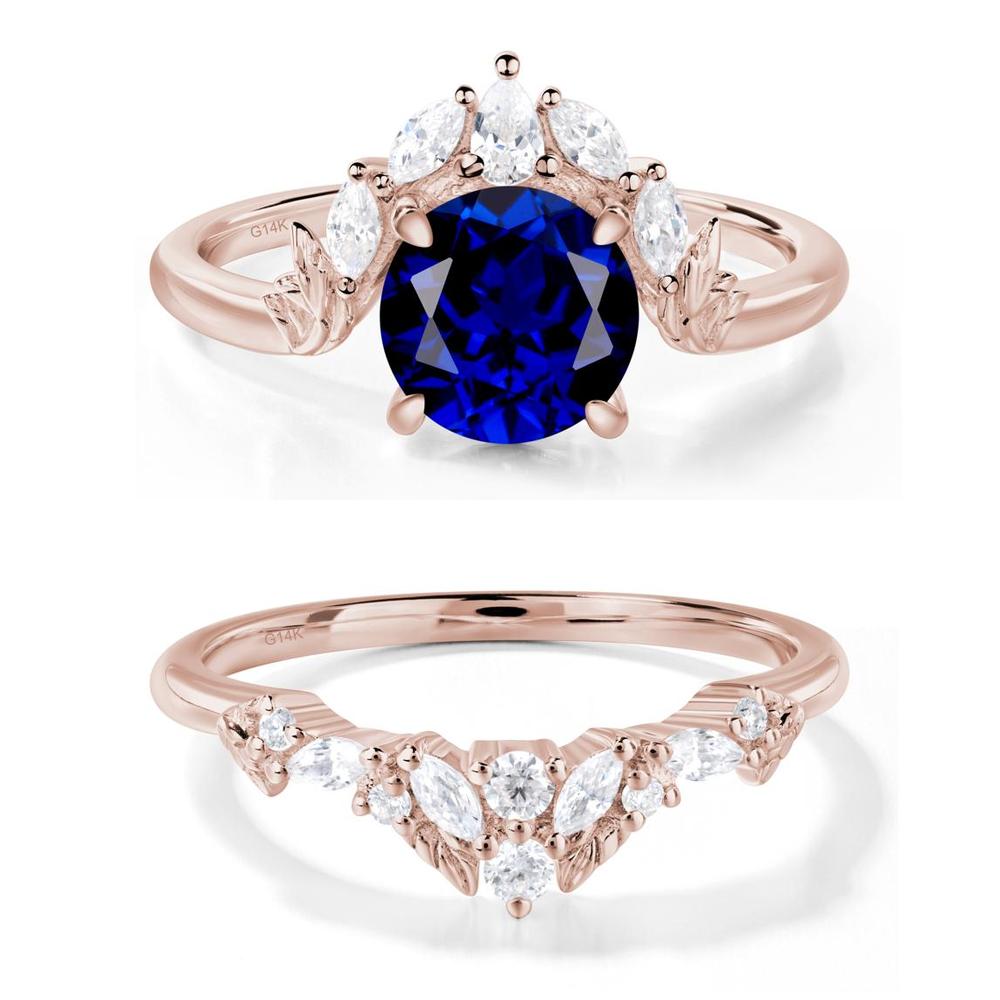 Sapphire Ring with Marquise Side Stone - LUO Jewelry #metal_xxxxx