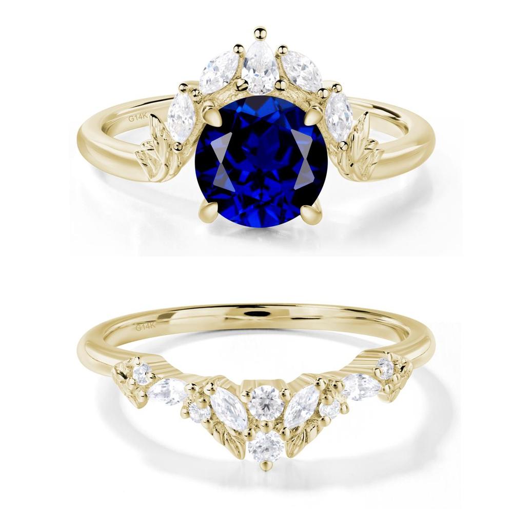 Sapphire Ring with Marquise Side Stone - LUO Jewelry #metal_xxxxx