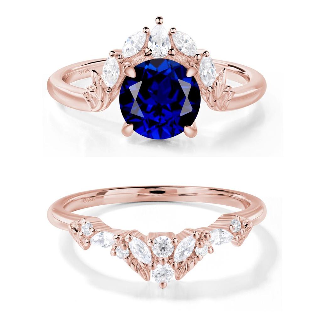 Sapphire Ring with Marquise Side Stone - LUO Jewelry #metal_xxxxx