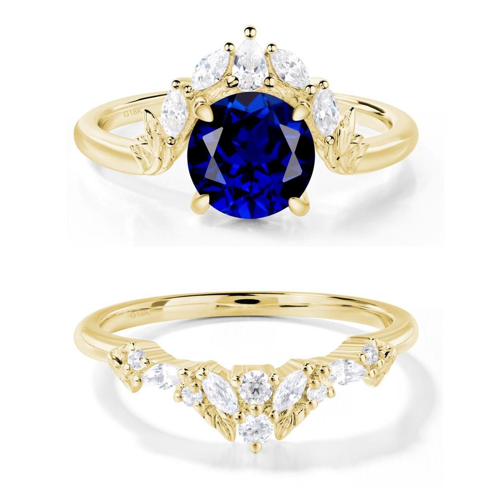 Sapphire Ring with Marquise Side Stone - LUO Jewelry #metal_xxxxx