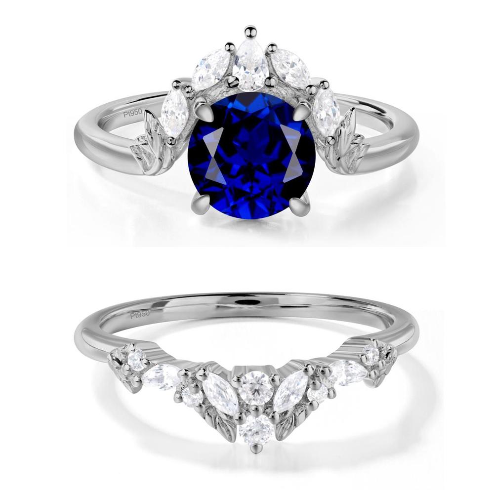 Sapphire Ring with Marquise Side Stone - LUO Jewelry #metal_xxxxx