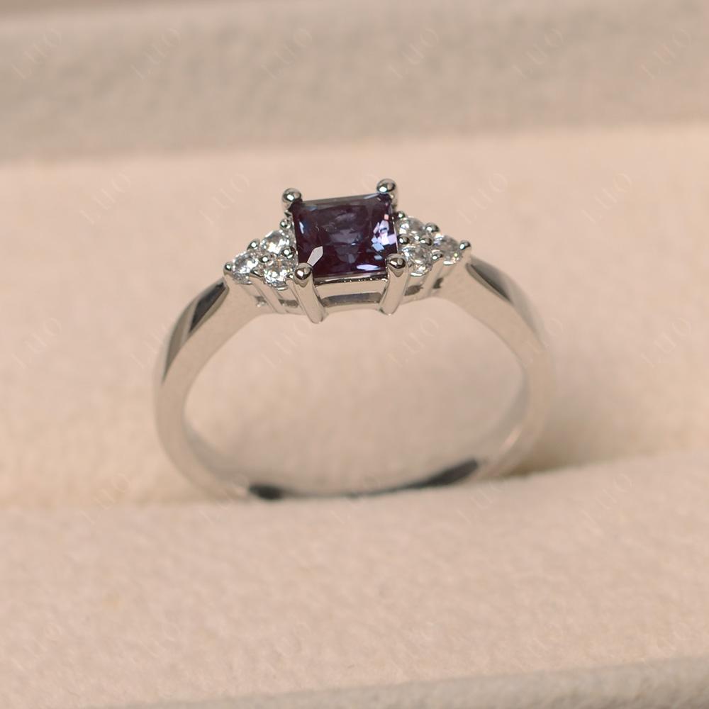 Princess Cut Alexandrite Petite Ring - LUO Jewelry