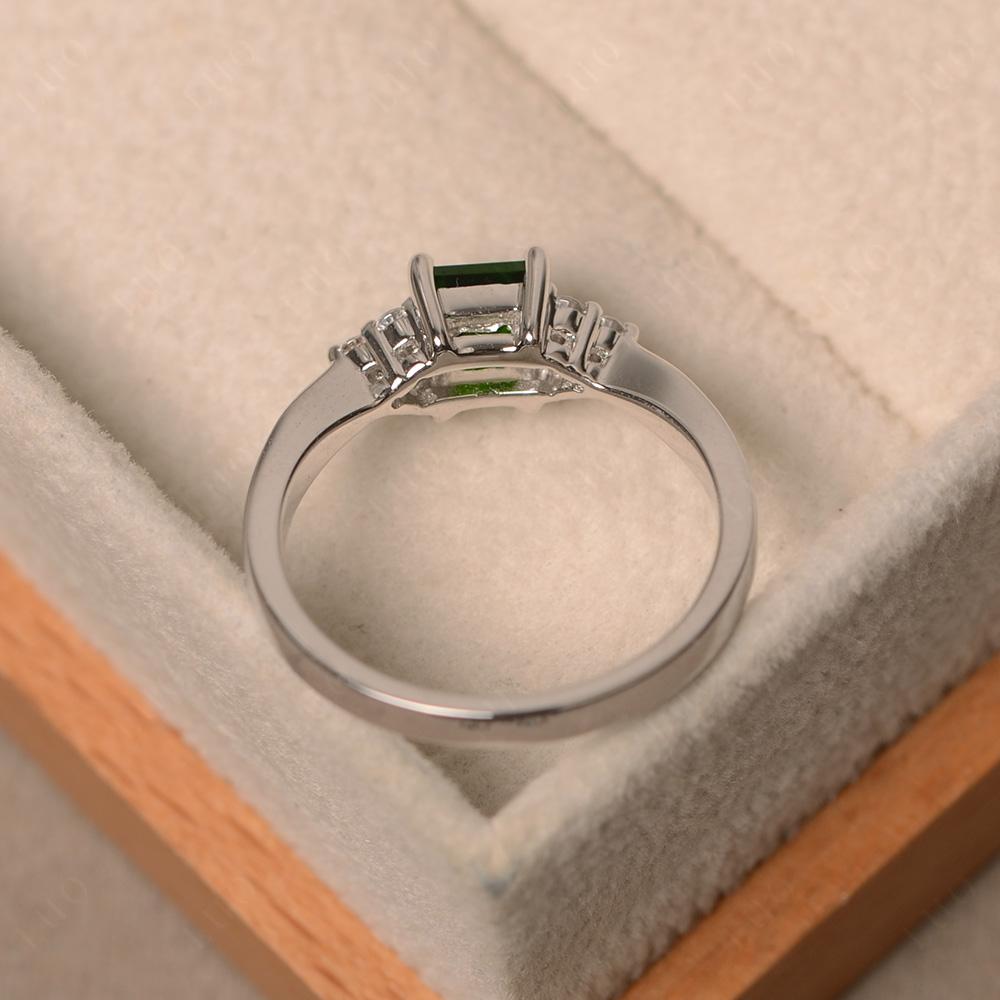 Square Cut Diopside Petite Ring - LUO Jewelry