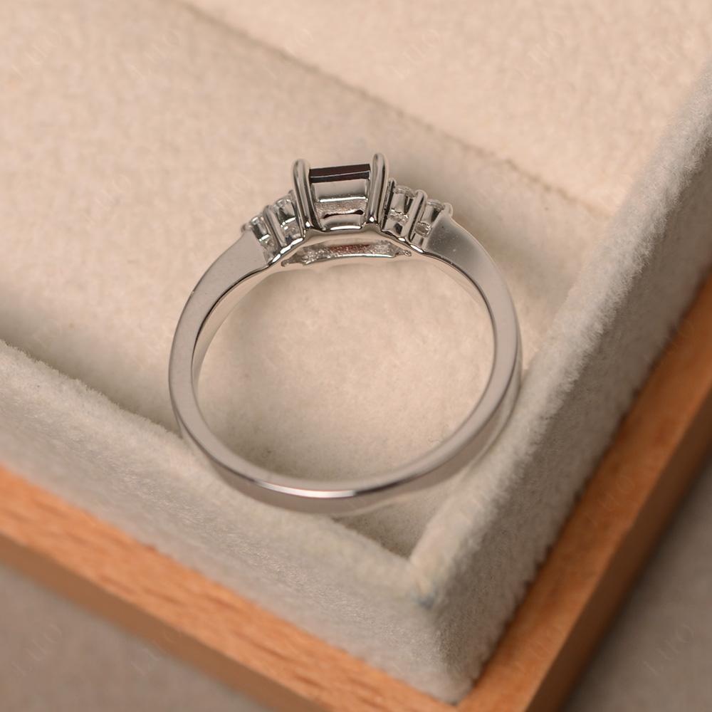 Princess Cut Garnet Petite Ring - LUO Jewelry