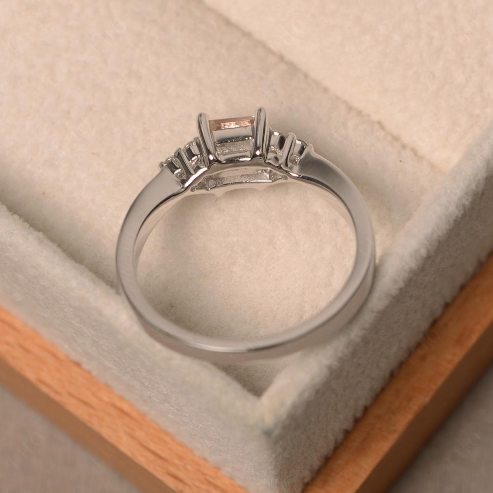 Princess Cut Morganite Petite Ring - LUO Jewelry