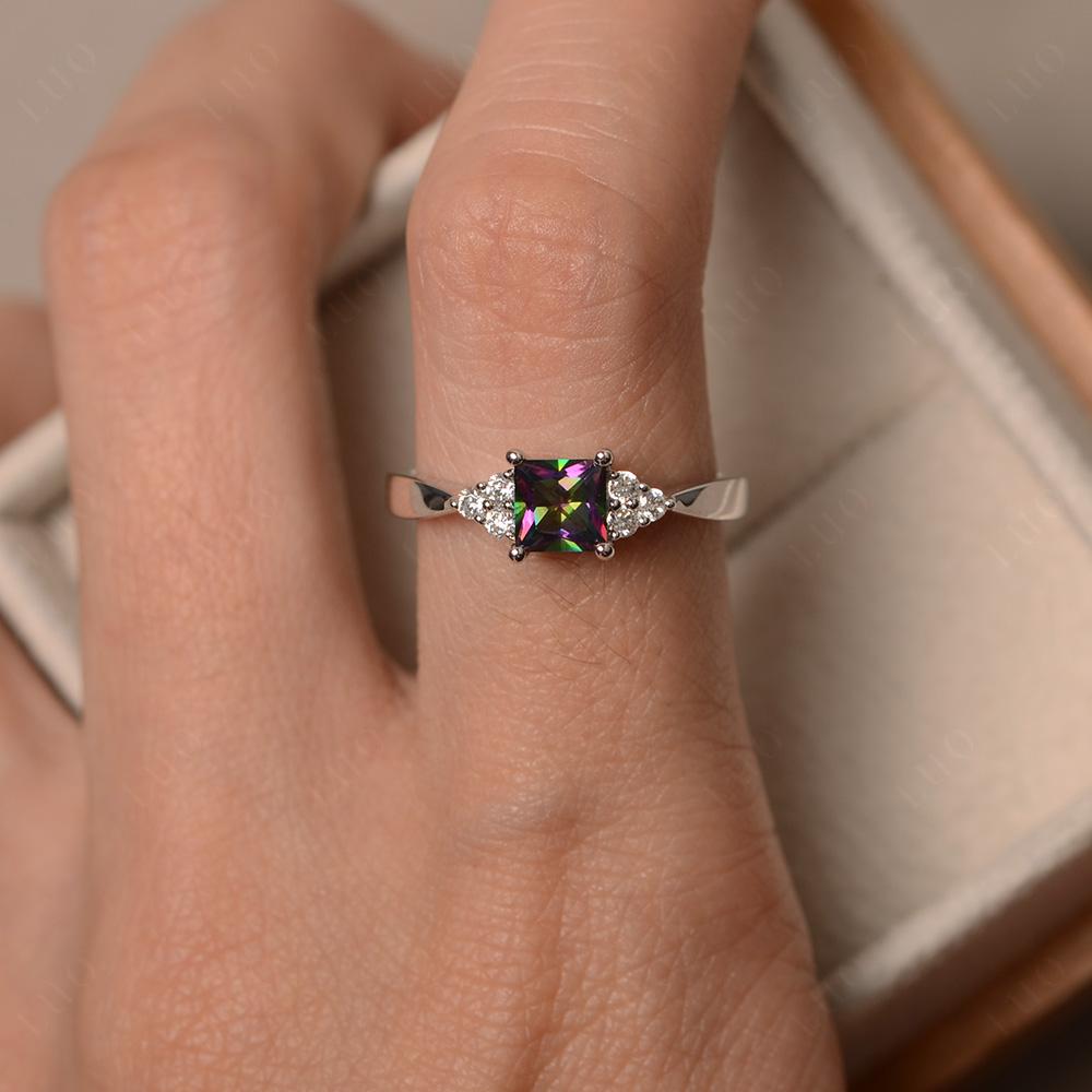 Princess Cut Mystic Topaz Petite Ring - LUO Jewelry