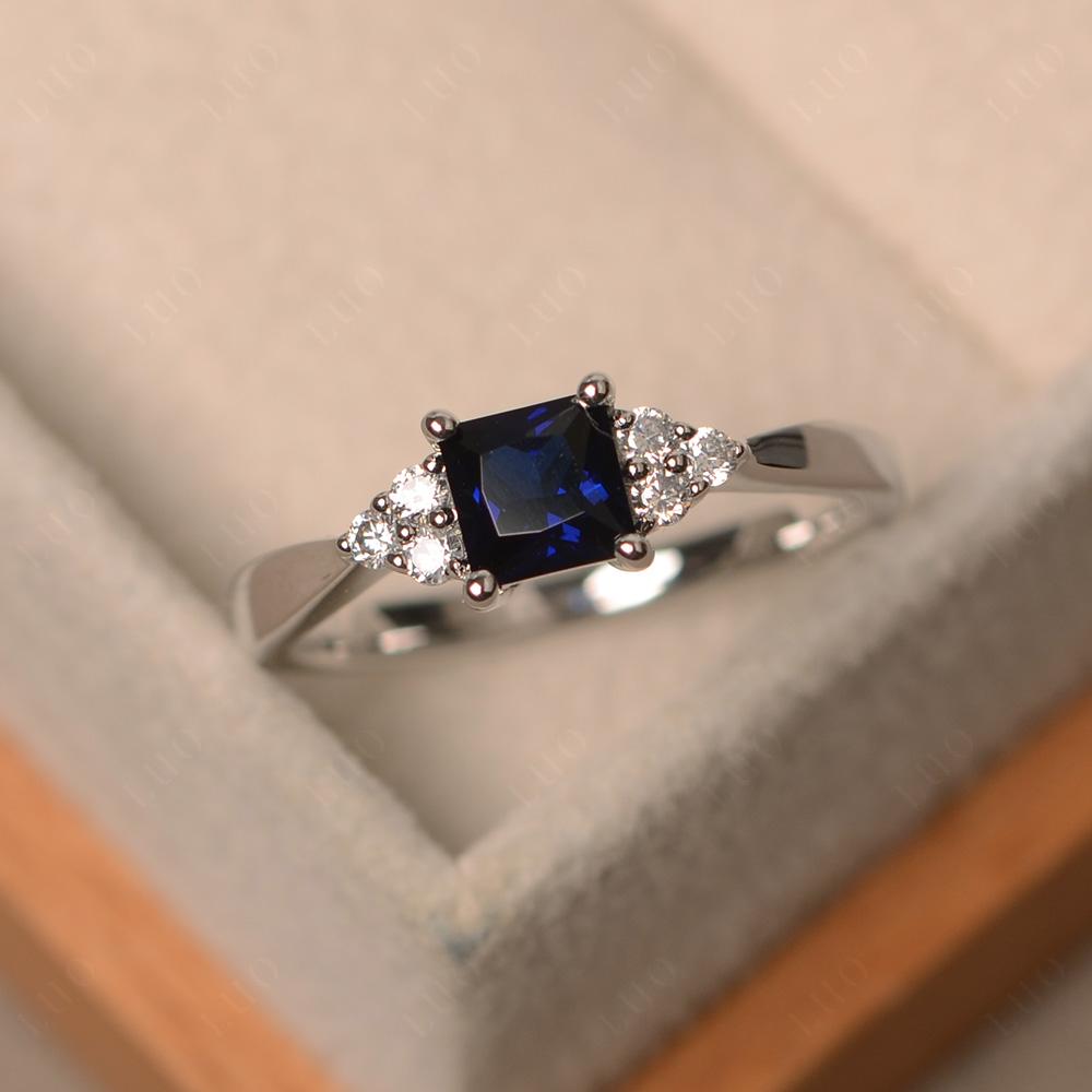 Princess Cut Sapphire Petite Ring - LUO Jewelry