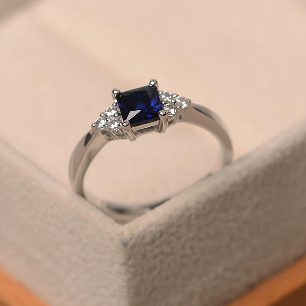 Princess Cut Sapphire Petite Ring - LUO Jewelry