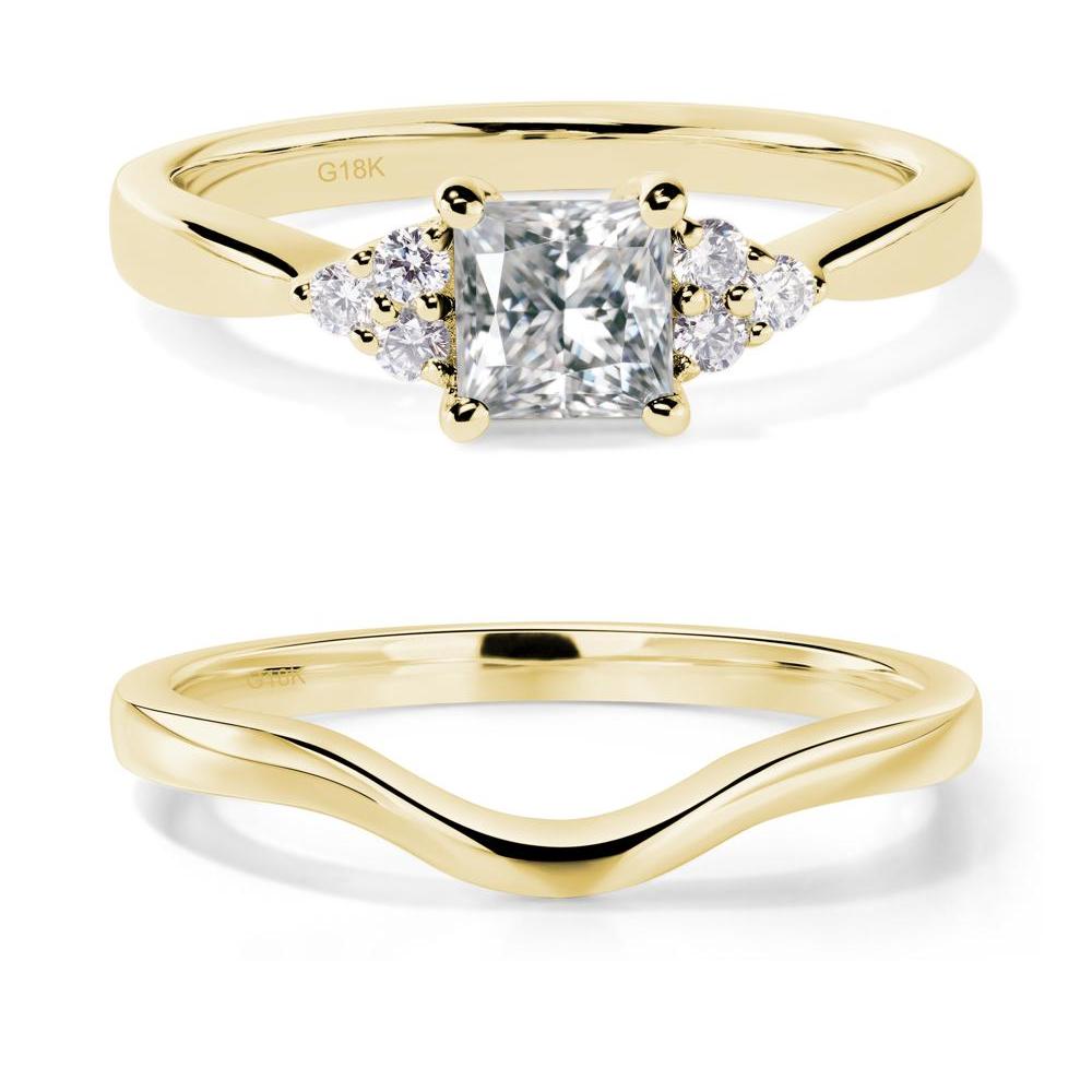 Princess Cut Moissanite Petite Ring - LUO Jewelry #metal_18k yellow gold