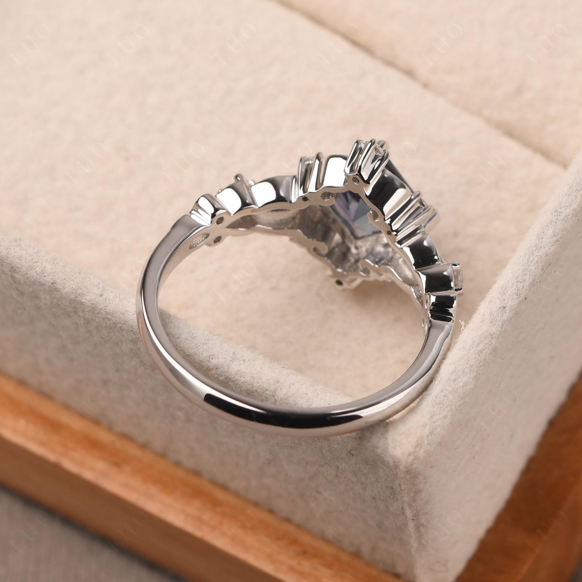 Princess Cut Alexandrite Art Deco Ring - LUO Jewelry