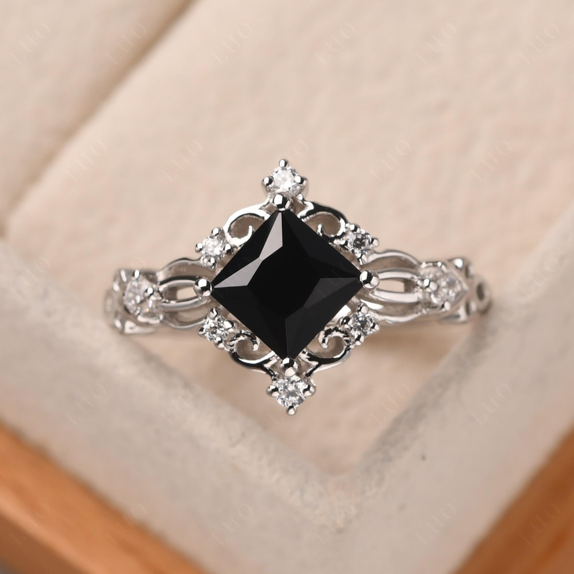 Starry Night Black Spinel Ring - LUO Jewelry