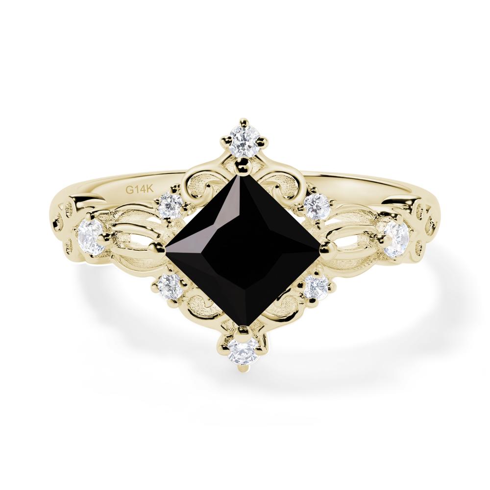 Starry Night Black Spinel Ring - LUO Jewelry #metal_14k yellow gold