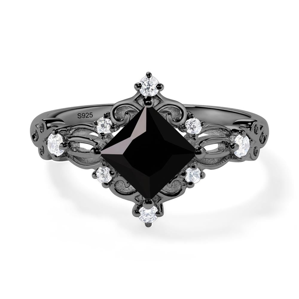 Starry Night Black Spinel Ring - LUO Jewelry #metal_black finish sterling silver