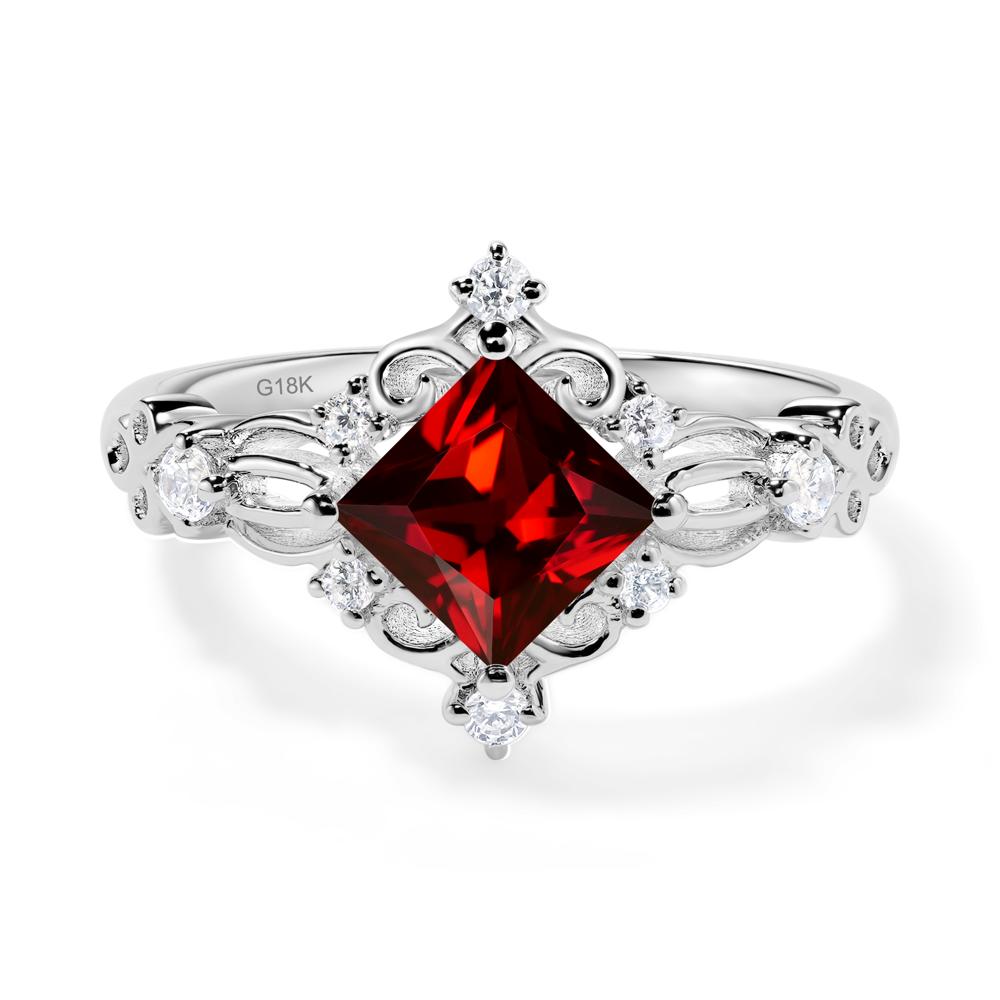 Garnet Sparkle Ring - LUO Jewelry #metal_18k white gold