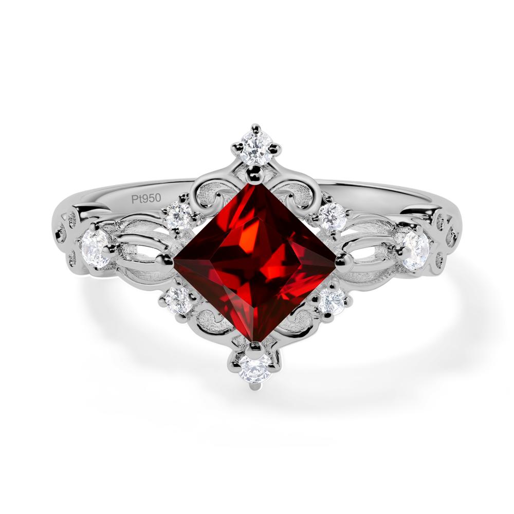 Garnet Sparkle Ring - LUO Jewelry #metal_platinum