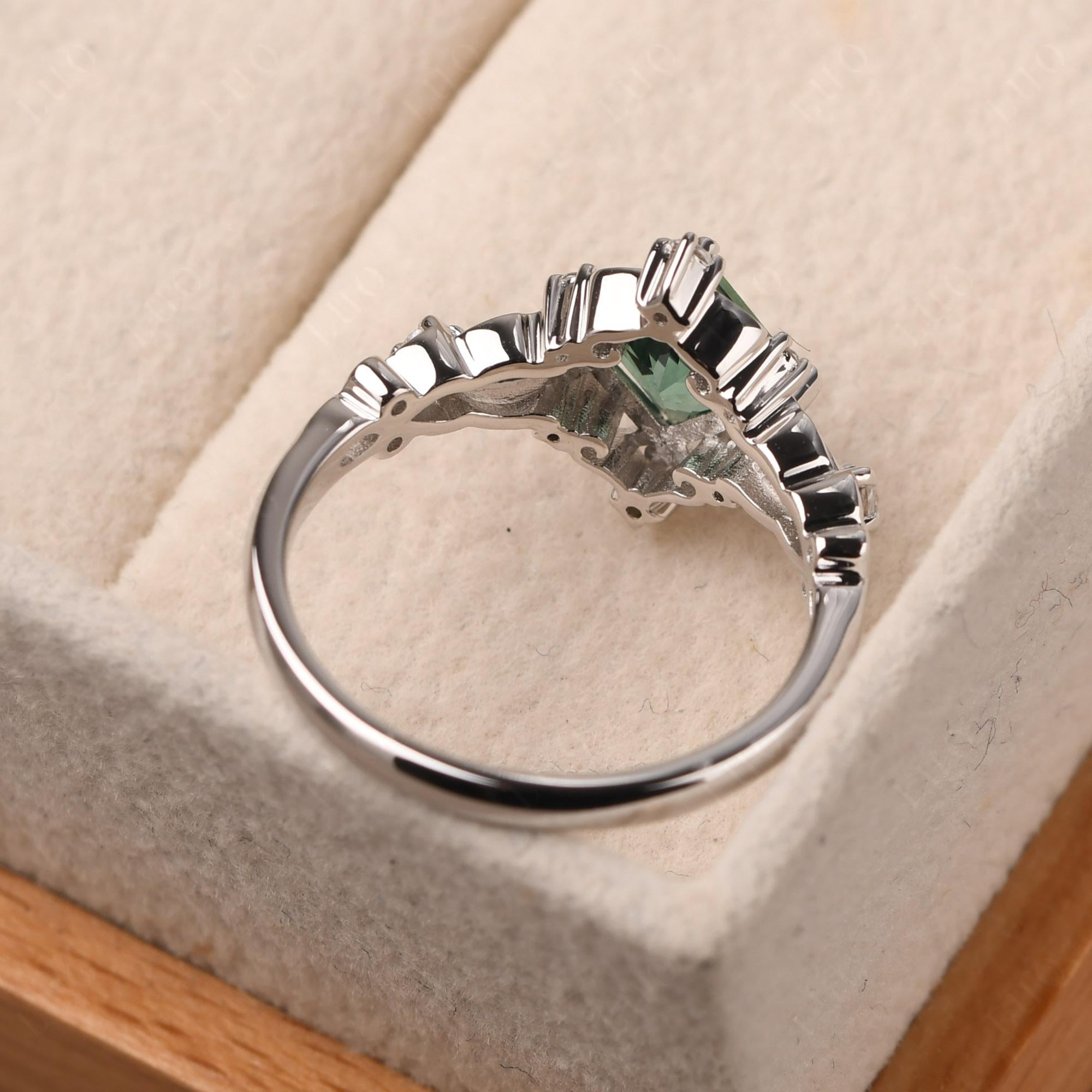 Green Sapphire Art Deco Ring - LUO Jewelry