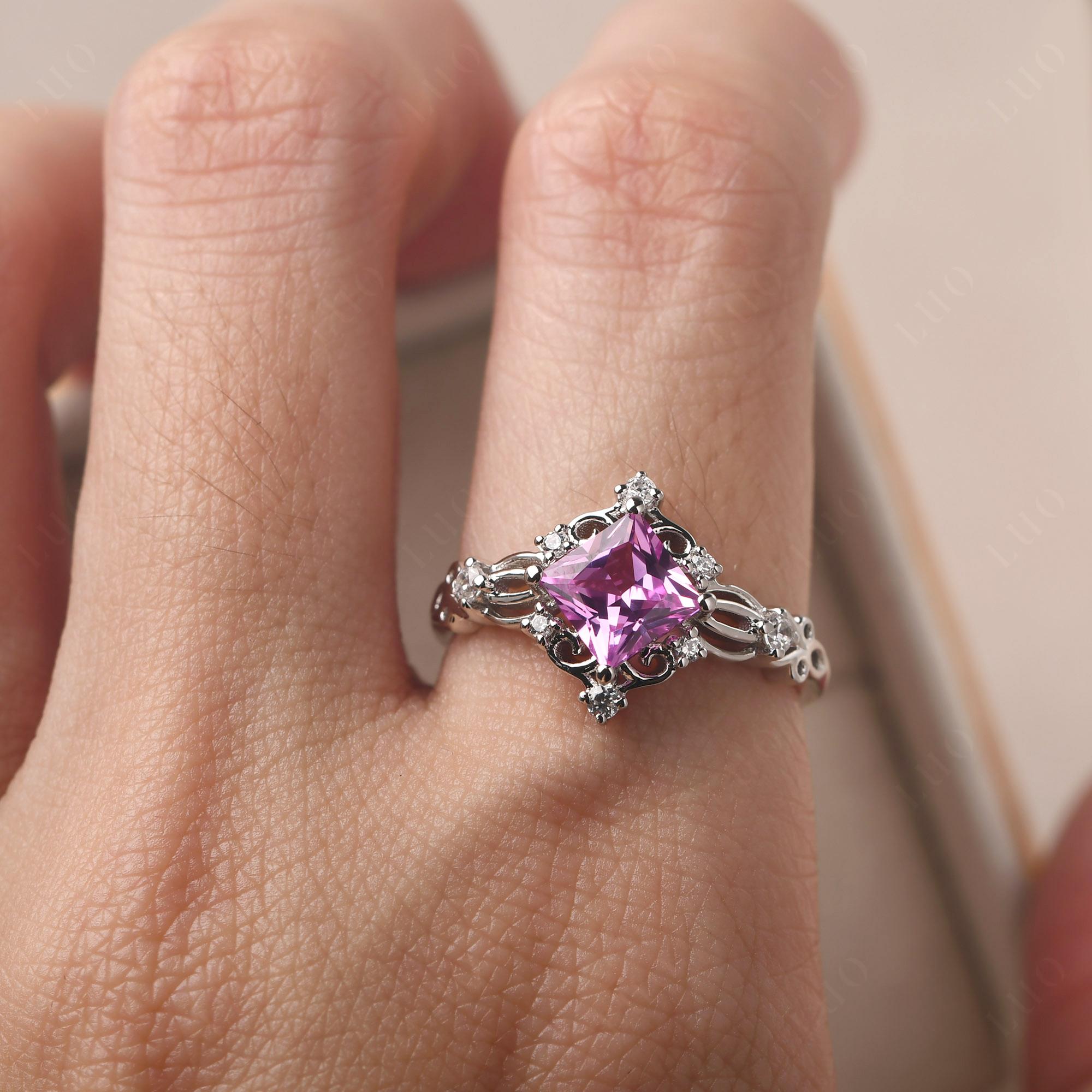 Pink Sapphire Sparkle Ring - LUO Jewelry