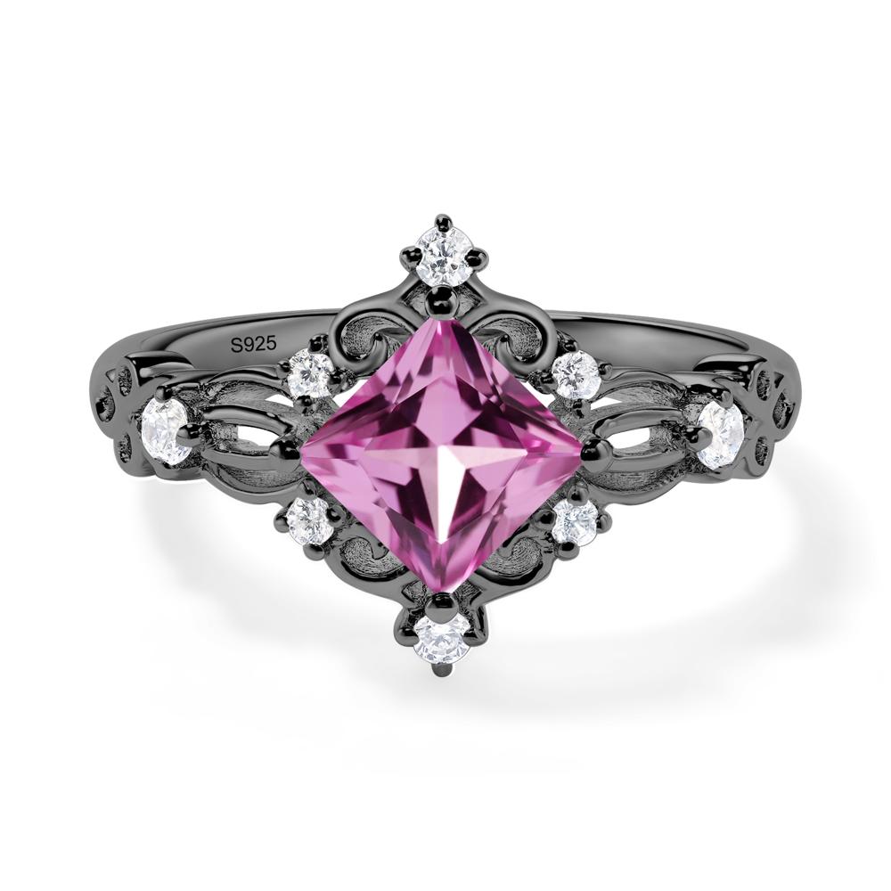 Pink Sapphire Sparkle Ring - LUO Jewelry #metal_black finish sterling silver