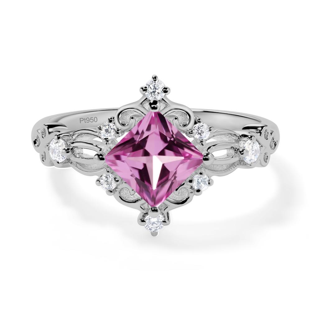 Pink Sapphire Sparkle Ring - LUO Jewelry #metal_platinum
