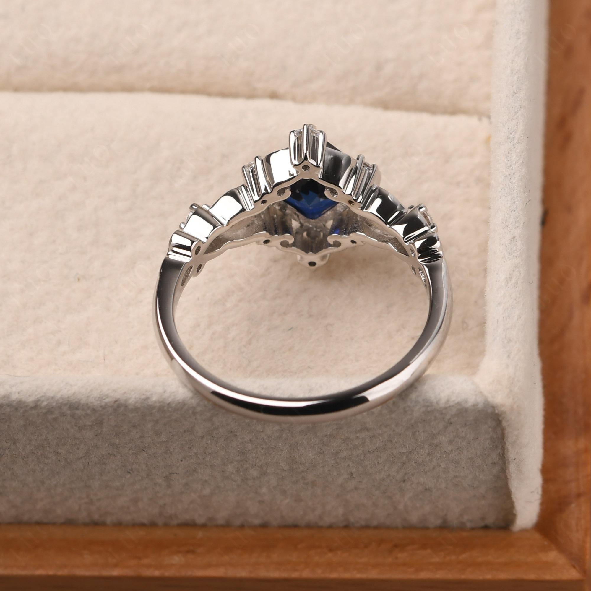 Sapphire Art Deco Ring - LUO Jewelry