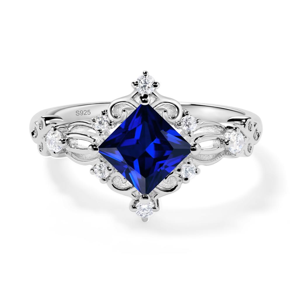 Sapphire Art Deco Ring - LUO Jewelry #metal_sterling silver