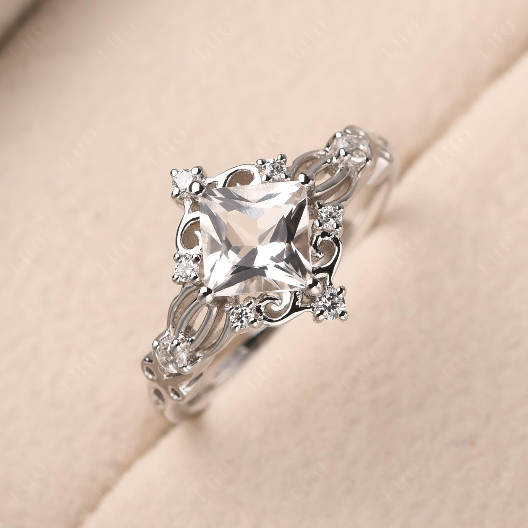 White Topaz Sparkle Ring - LUO Jewelry