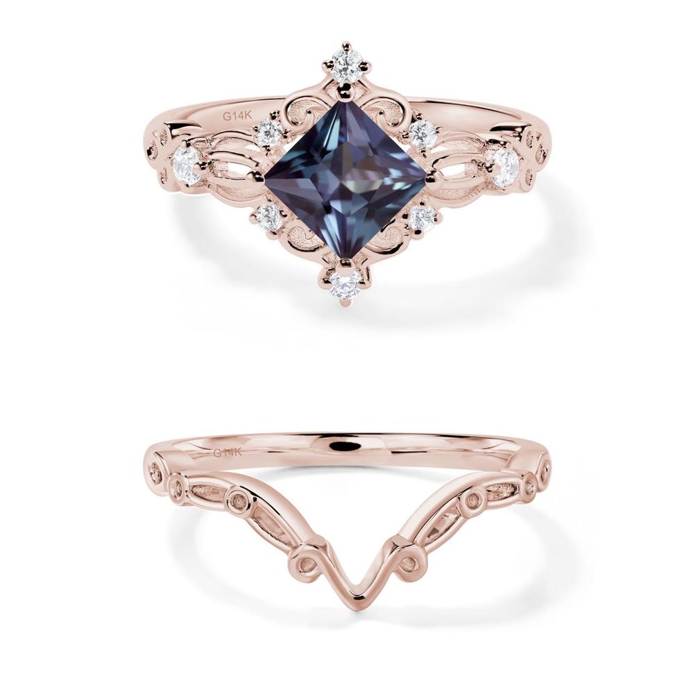 Princess Cut Alexandrite Art Deco Ring - LUO Jewelry #metal_xxxxx