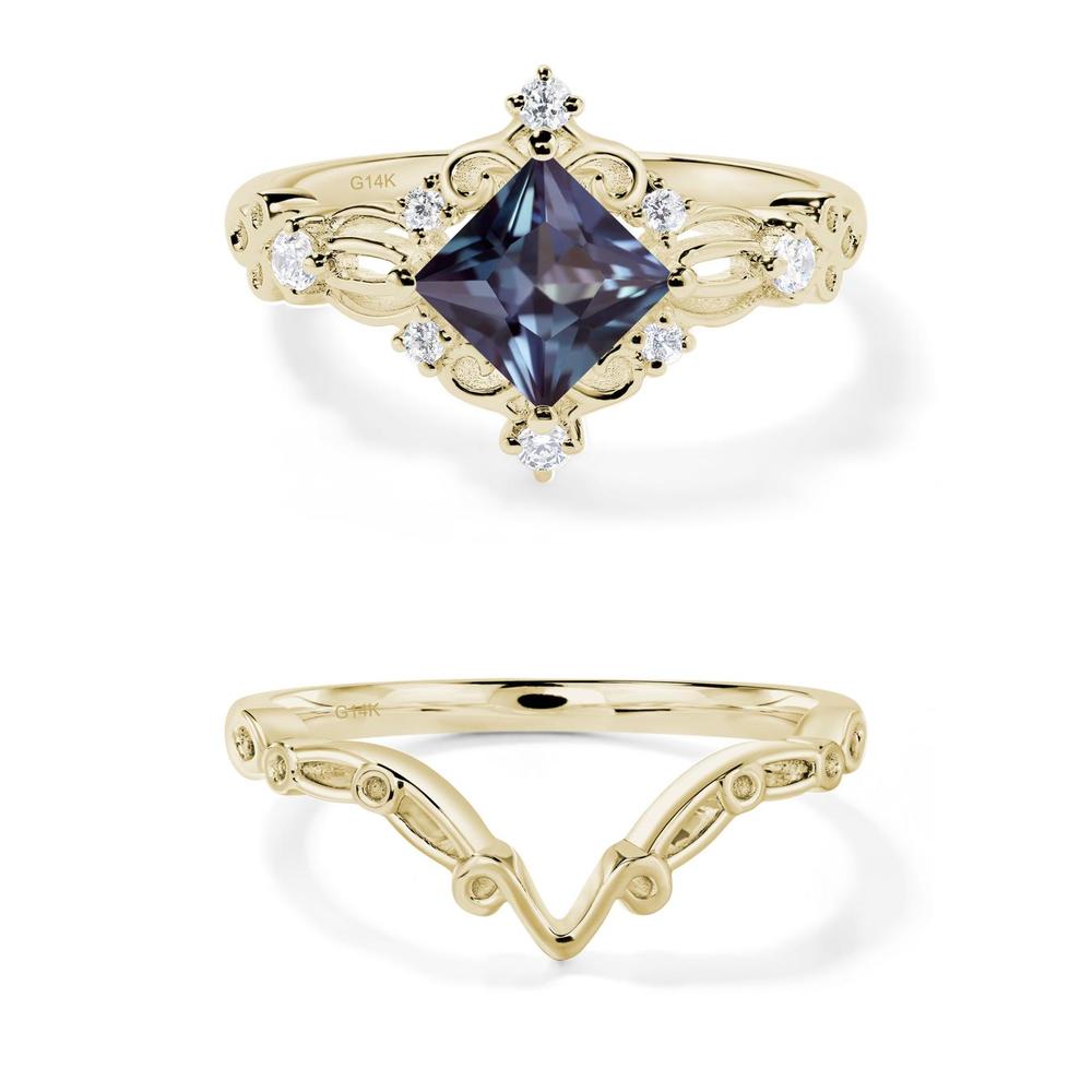 Princess Cut Alexandrite Art Deco Ring - LUO Jewelry #metal_xxxxx