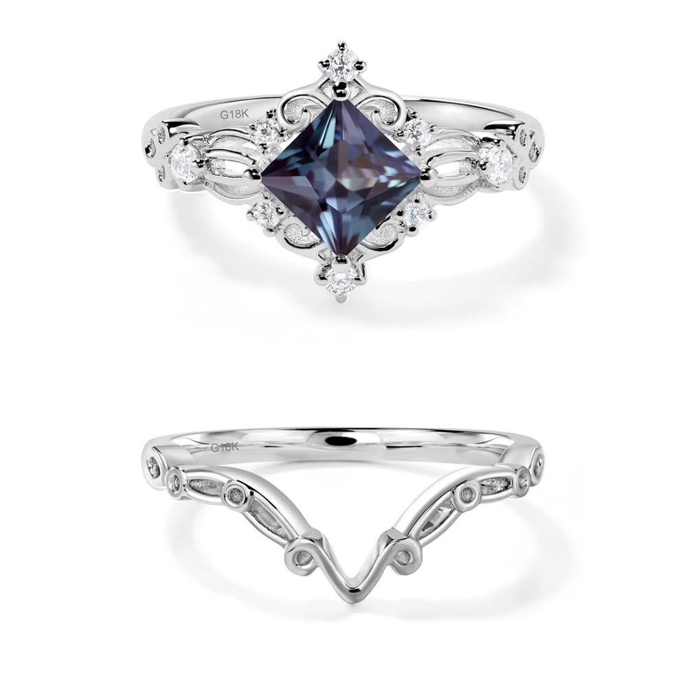 Princess Cut Alexandrite Art Deco Ring - LUO Jewelry #metal_xxxxx