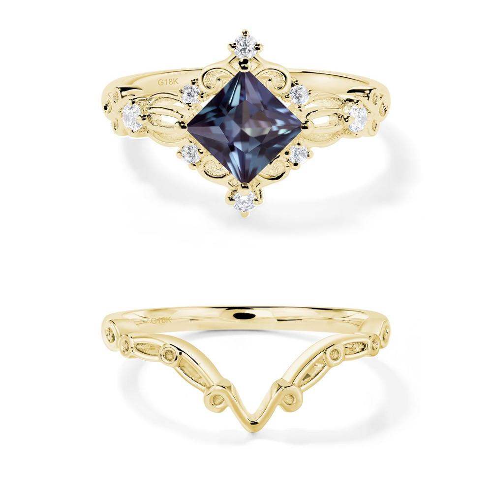 Princess Cut Alexandrite Art Deco Ring - LUO Jewelry #metal_xxxxx