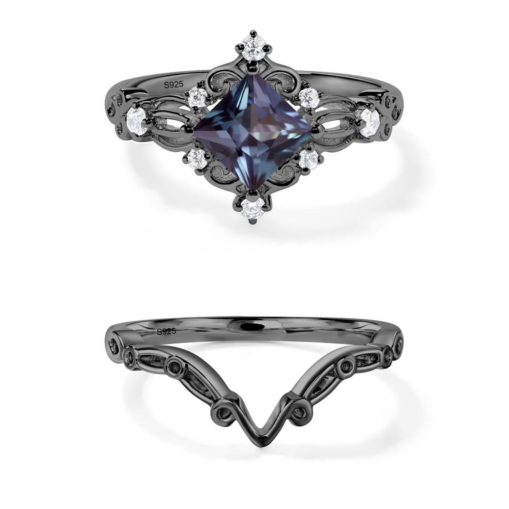 Princess Cut Alexandrite Art Deco Ring - LUO Jewelry #metal_xxxxx