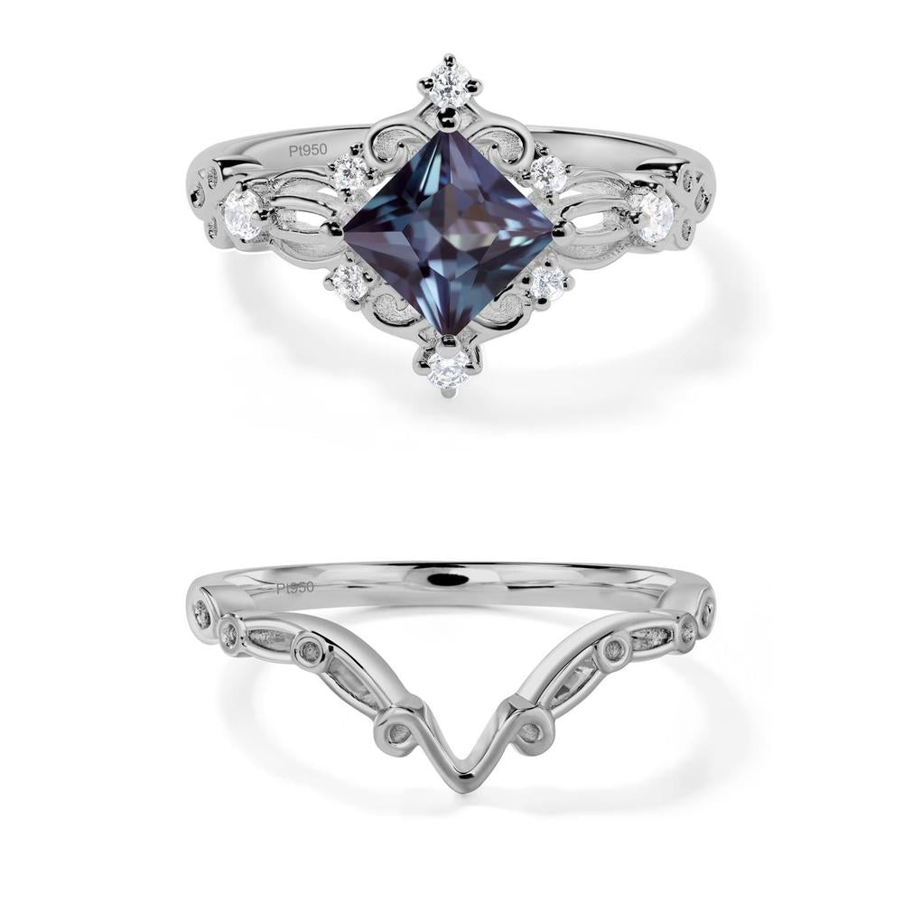 Princess Cut Alexandrite Art Deco Ring - LUO Jewelry #metal_xxxxx