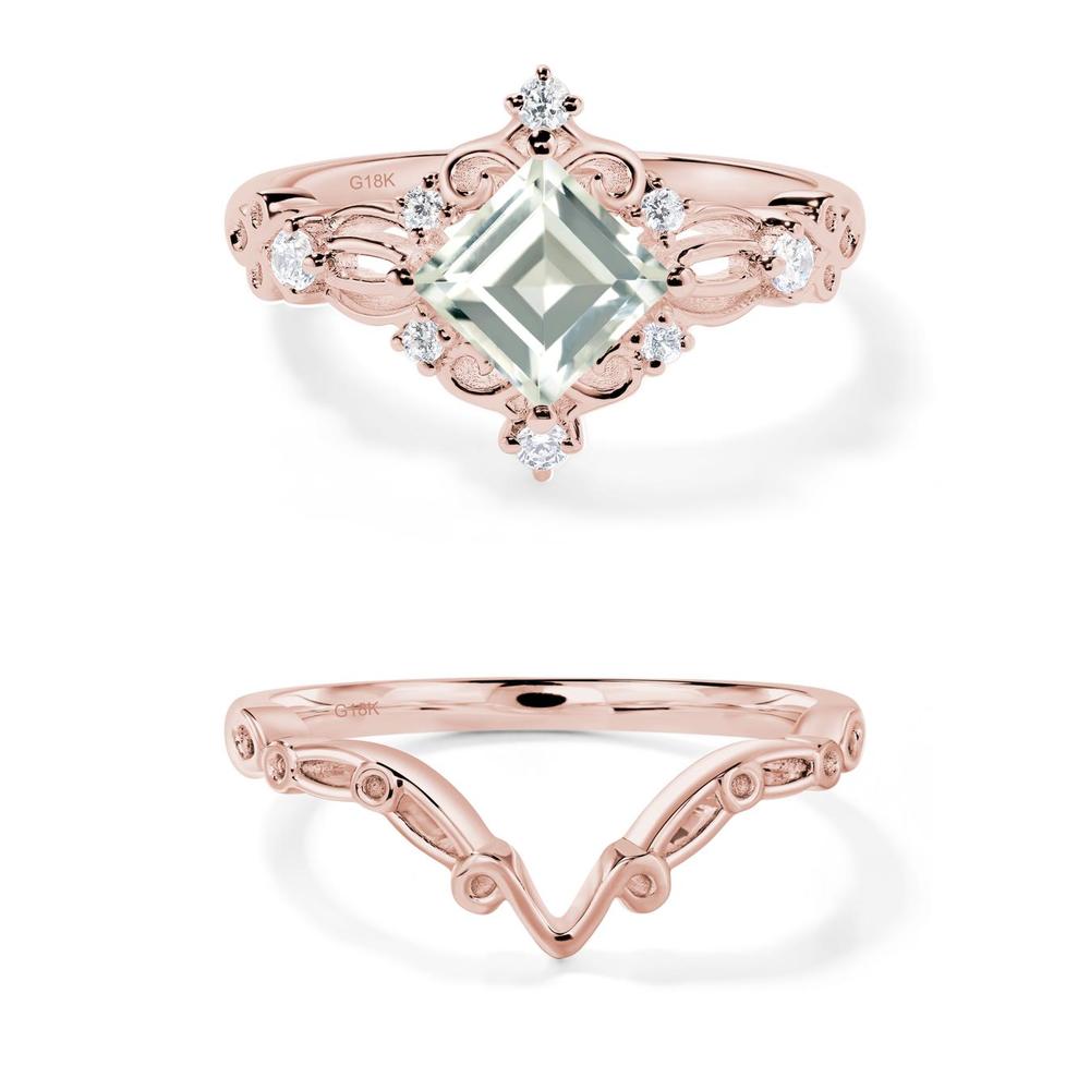 Square Cut Green Amethyst Art Deco Ring - LUO Jewelry #metal_xxxxx